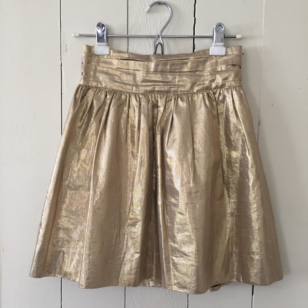 Elizabeth and James metallic Gold skirt XS